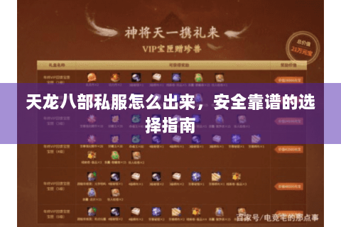 天龙八部私服怎么出来，安全靠谱的选择指南