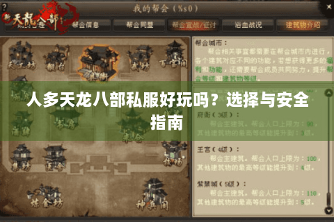 人多天龙八部私服好玩吗?选择与安全指南 人多天龙八部私服好玩吗?选择与安全指南