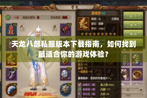 天龙八部私服版本下载指南，如何找到最适合你的游戏体验？