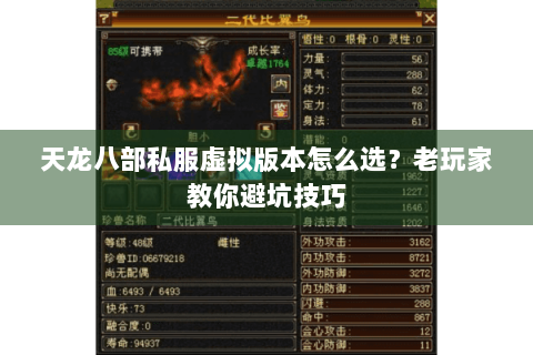 天龙八部私服虚拟版本怎么选？老玩家教你避坑技巧