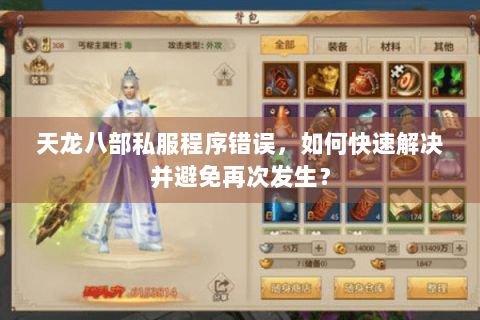 天龙八部私服程序错误，如何快速解决并避免再次发生？