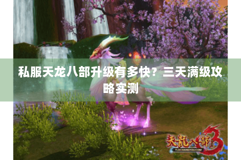 私服天龙八部升级有多快？三天满级攻略实测