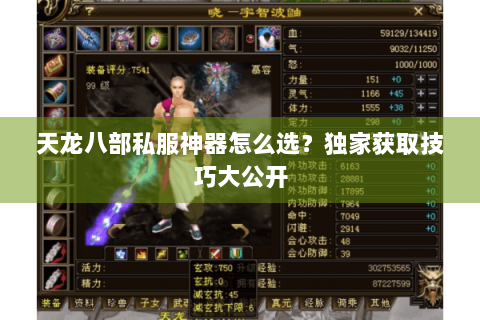 天龙八部私服神器怎么选？独家获取技巧大公开