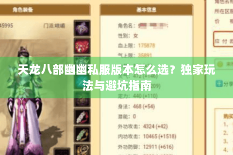 天龙八部幽幽私服版本怎么选？独家玩法与避坑指南