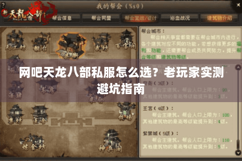 网吧天龙八部私服怎么选？老玩家实测避坑指南