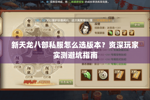 新天龙八部私服怎么选版本？资深玩家实测避坑指南