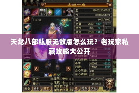 天龙八部私服无敌版怎么玩？老玩家私藏攻略大公开