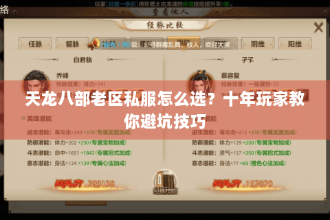 天龙八部老区私服怎么选？十年玩家教你避坑技巧