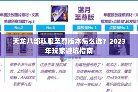 天龙八部私服至尊版本怎么选？2023年玩家避坑指南