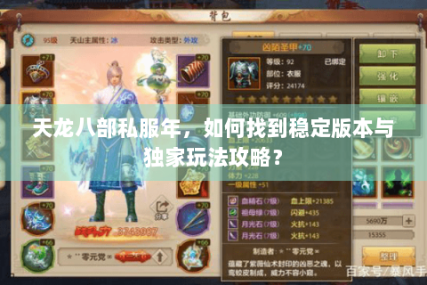 天龙八部私服年，如何找到稳定版本与独家玩法攻略？