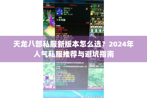 天龙八部私服新版本怎么选？2024年人气私服推荐与避坑指南