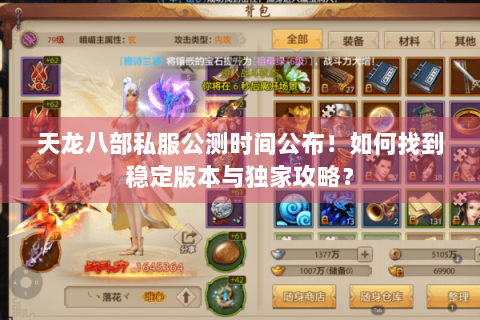 天龙八部私服公测时间公布！如何找到稳定版本与独家攻略？