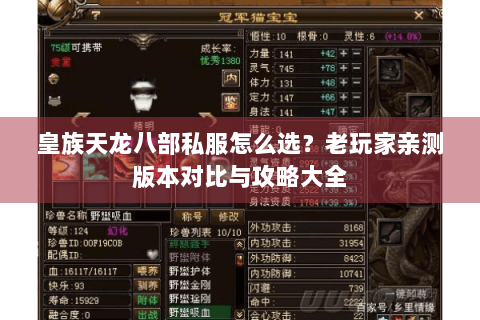 皇族天龙八部私服怎么选？老玩家亲测版本对比与攻略大全