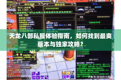天龙八部私服体验指南，如何找到最爽版本与独家攻略？