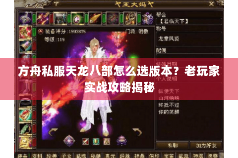 方舟私服天龙八部怎么选版本？老玩家实战攻略揭秘