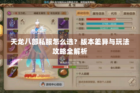 天龙八部私服怎么选？版本差异与玩法攻略全解析