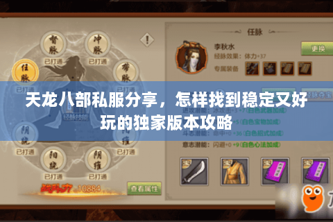 天龙八部私服分享，怎样找到稳定又好玩的独家版本攻略
