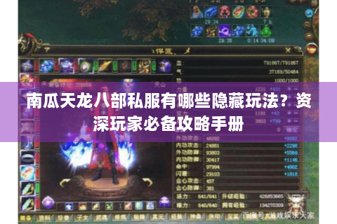 南瓜天龙八部私服有哪些隐藏玩法？资深玩家必备攻略手册