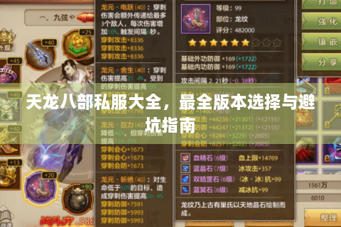 天龙八部私服大全，最全版本选择与避坑指南