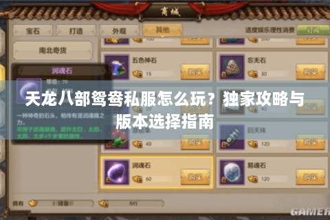 天龙八部鸳鸯私服怎么玩？独家攻略与版本选择指南