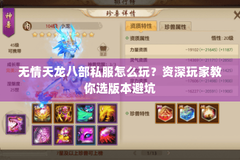 无情天龙八部私服怎么玩?资深玩家教你选版本避坑 无情天龙八部私服怎么玩?资深玩家教你选版本避坑