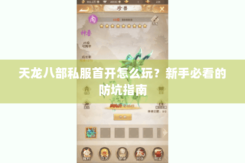 天龙八部私服首开怎么玩？新手必看的防坑指南