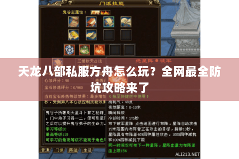 天龙八部私服方舟怎么玩？全网最全防坑攻略来了