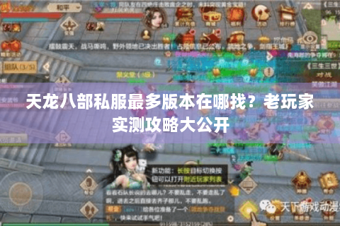 天龙八部私服最多版本在哪找？老玩家实测攻略大公开