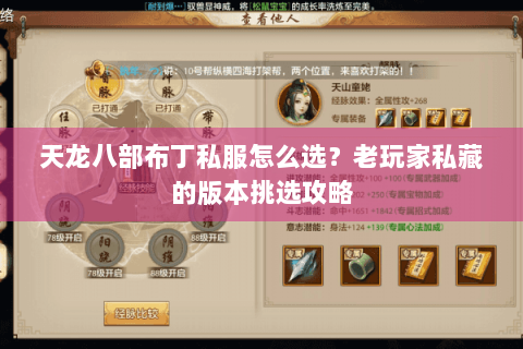 天龙八部布丁私服怎么选？老玩家私藏的版本挑选攻略