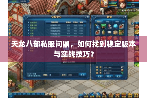 天龙八部私服问鼎，如何找到稳定版本与实战技巧？
