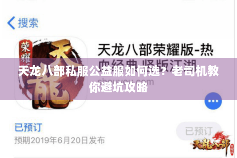 天龙八部私服公益服如何选？老司机教你避坑攻略