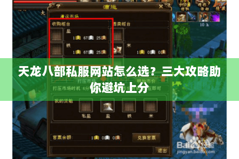 天龙八部私服网站怎么选？三大攻略助你避坑上分