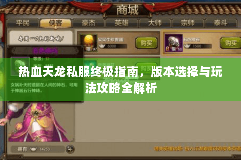 热血天龙私服终极指南，版本选择与玩法攻略全解析