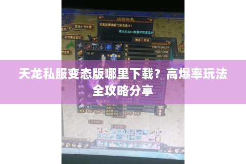 天龙私服变态版哪里下载？高爆率玩法全攻略分享