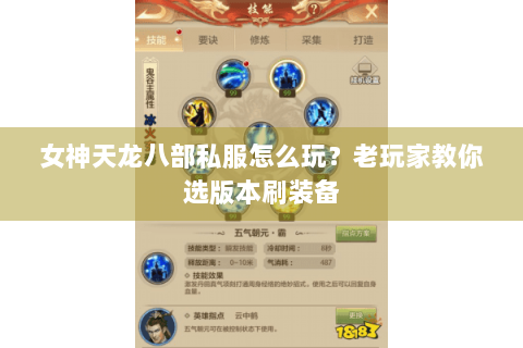 女神天龙八部私服怎么玩？老玩家教你选版本刷装备