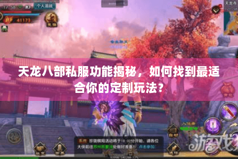 天龙八部私服功能揭秘，如何找到最适合你的定制玩法？