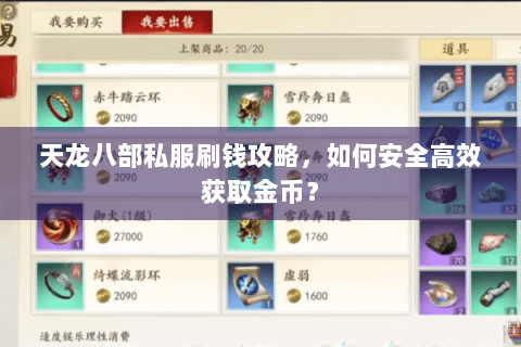 天龙八部私服刷钱攻略，如何安全高效获取金币？