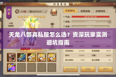 天龙八部真私服怎么选？资深玩家实测避坑指南