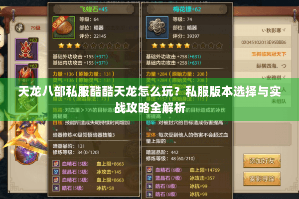 天龙八部私服酷酷天龙怎么玩？私服版本选择与实战攻略全解析