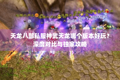 天龙八部私服神武天龙哪个版本好玩？深度对比与独家攻略