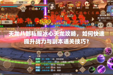 天龙八部私服冰心天龙攻略，如何快速提升战力与副本通关技巧？
