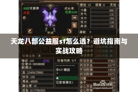天龙八部公益服sf怎么选？避坑指南与实战攻略