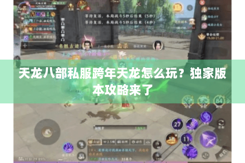 天龙八部私服跨年天龙怎么玩？独家版本攻略来了