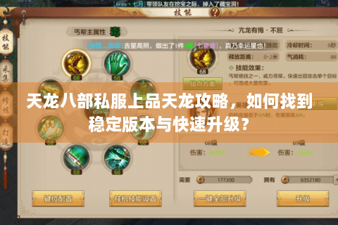 天龙八部私服上品天龙攻略，如何找到稳定版本与快速升级？