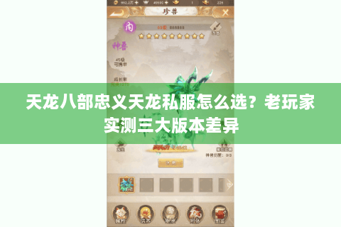 天龙八部忠义天龙私服怎么选？老玩家实测三大版本差异