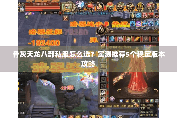 骨灰天龙八部私服怎么选？实测推荐5个稳定版本攻略