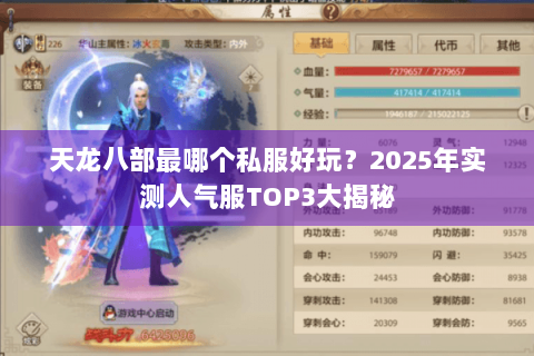 天龙八部最哪个私服好玩？2025年实测人气服TOP3大揭秘