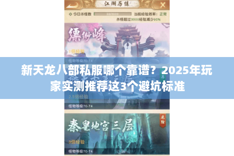 新天龙八部私服哪个靠谱？2025年玩家实测推荐这3个避坑标准