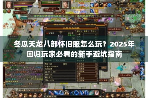 冬瓜天龙八部怀旧服怎么玩？2025年回归玩家必看的新手避坑指南