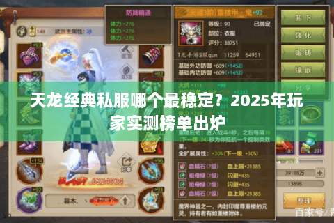 天龙经典私服哪个最稳定？2025年玩家实测榜单出炉